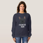 Sweatshirt Maman de Frenchie bleu (Devant entier)