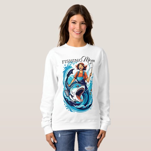 Sweatshirt Maman de la pêche (Devant entier)