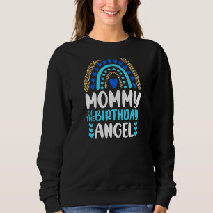 Sweatshirt Maman De L'Anniversaire Ange Leopard Rainbow Birth