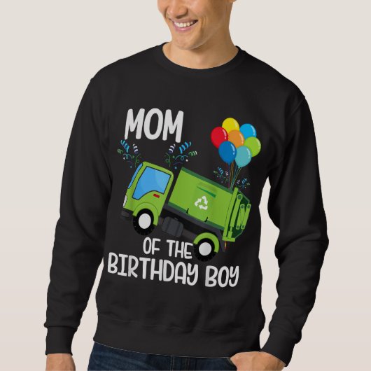 Sweatshirt Maman De L'Anniversaire Garbage Truck Birthday Par (Devant)