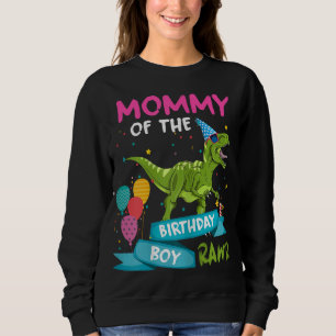 Sweatshirt Maman de l'anniversaire garçon T-Rex RAWR Dinosaur