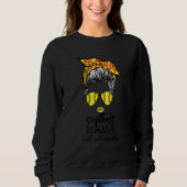 Sweatshirt Maman de softball chignon désordonné criera bruyam (Devant)