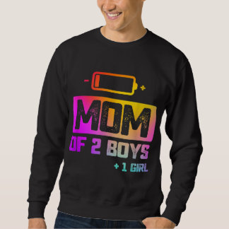 Sweatshirt Maman drôle de 2 garçons 1 fille Batterie basse