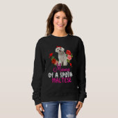 Sweatshirt Maman D'Une Mignonne Cravate Maltaise De Chien Mal (Devant entier)