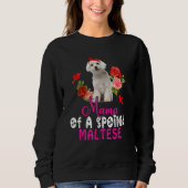 Sweatshirt Maman D'Une Mignonne Cravate Maltaise De Chien Mal (Devant)