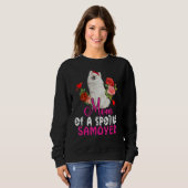 Sweatshirt Maman D'Une Mignonne Mignonne Samoyed Cravate De B (Devant entier)
