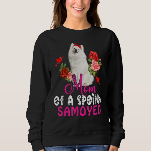 Sweatshirt Maman D'Une Mignonne Mignonne Samoyed Cravate De B (Devant)