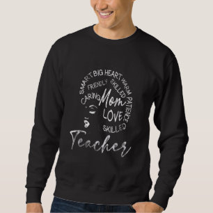 Sweatshirt Maman Enseignante noire Retro Afro Cheveux Melanin
