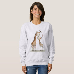 Sweatshirt Maman et bébé girafe Illustration mignonne