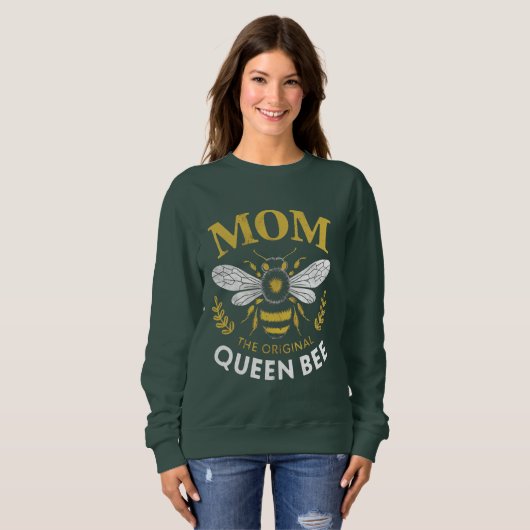 Sweatshirt Maman La Reine Bee (Devant entier)