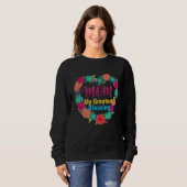 Sweatshirt Maman Ma Plus Grande Bénédiction Florale Mère (Devant entier)