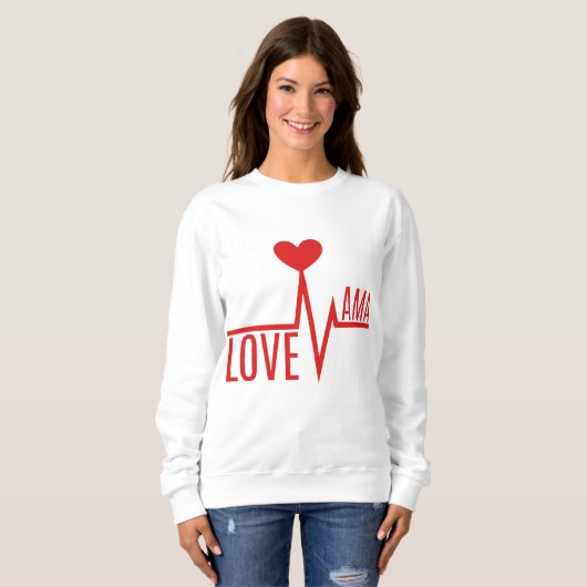 Sweatshirt maman maman maman amour pouls coeur (Devant entier)