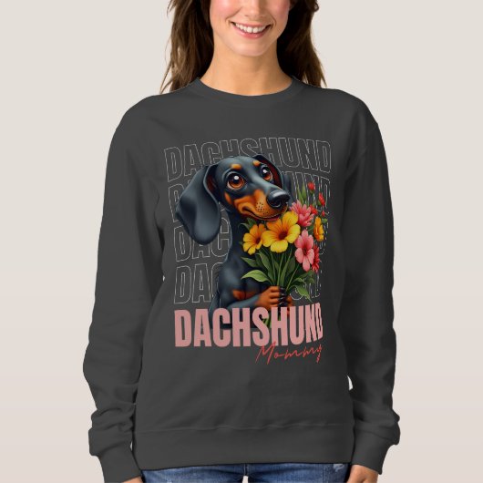 Sweatshirt Maman mignonne Dachshund (Devant)