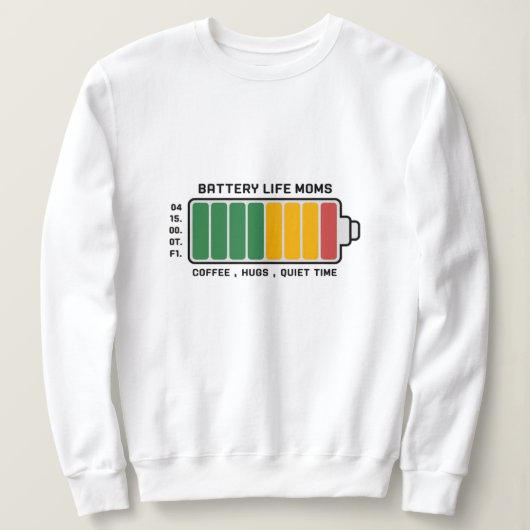 Sweatshirt Maman-O-Meter : Powered by Love & Coffee (Design devant)