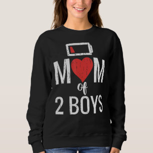 Sweatshirt Maman Of 2 Boys Anniversaire frères jumeaux Fête d