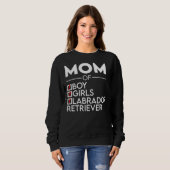 Sweatshirt Maman Of Boy Et 2 Girl Labrador Retriever (Devant entier)