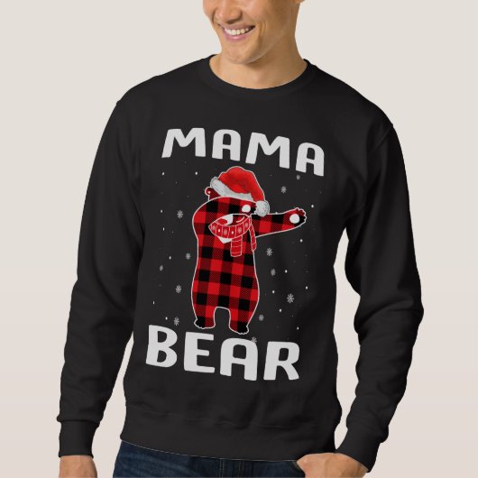 Sweatshirt Maman Ours Dabbing Pajama de Noël avec chapeau de  (Devant)