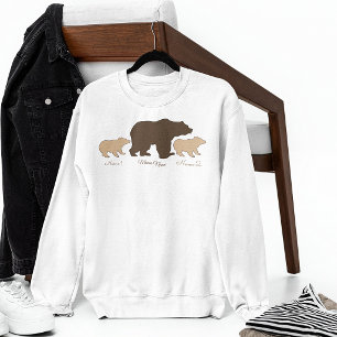 Sweatshirt Maman Ourse Personnalisée Avec 2 Noms D'Enfants Ca