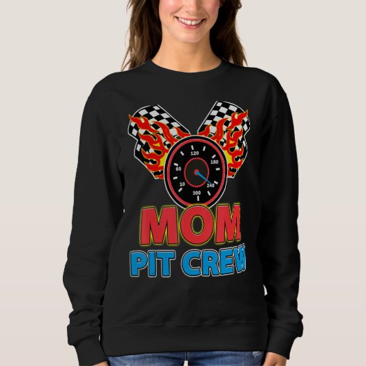 Sweatshirt Maman Pit Crew Car Racer Famille Matching Racem (Devant)