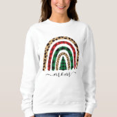 Sweatshirt Maman Plaid et Empreinte de léopard Rainbow Sweats (Devant)