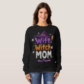Sweatshirt Maman sorcière d'Halloween (Devant entier)