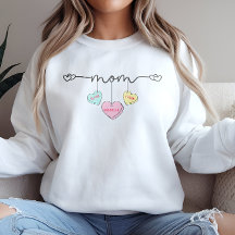 Maman Valentines Enfants Nom Coeurs Convo