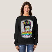 Sweatshirt Maman Vie Messager Cheveux Pop It Poppin Bleached  (Devant entier)