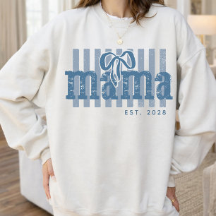 Sweatshirt Maman Vintage Bleu Personnalisé   Fête des mères  