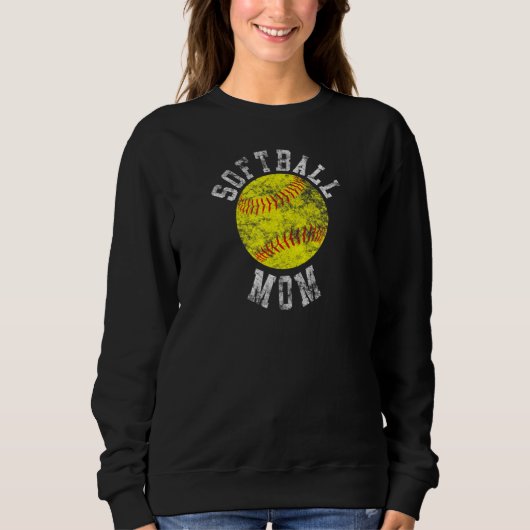 Sweatshirt Maman vintage de softball (Devant)