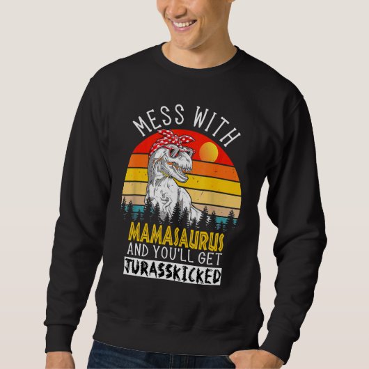 Sweatshirt Mamasaurus Mères Mini Dinosaure T Rex Saurus (Devant)