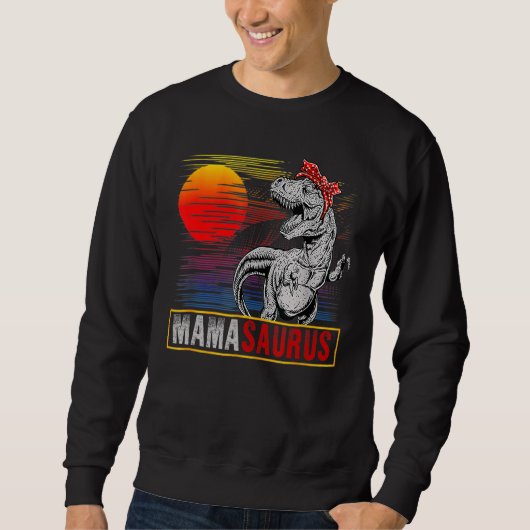 Sweatshirt Mamasaurus Rex Dinosaur Retro Sunset fête des mère (Devant)