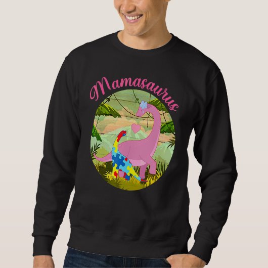Sweatshirt Mamasaurus T Rex Dinosaur Mama Saurus Autisme Awar (Devant)