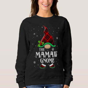 Sweatshirt Mamaw Gnome carreau rouge assorti famille Noël pyj