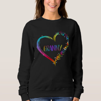Sweatshirt Mamie aux mains en forme de cœur dégradé