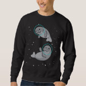 Sweatshirt Manatee Astronaut Cadeaux femmes Space Manatee (Devant)