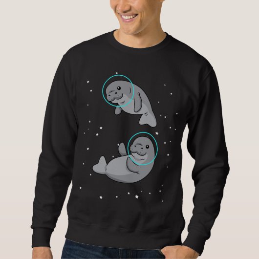 Sweatshirt Manatee Astronaut Cadeaux femmes Space Manatee (Devant)