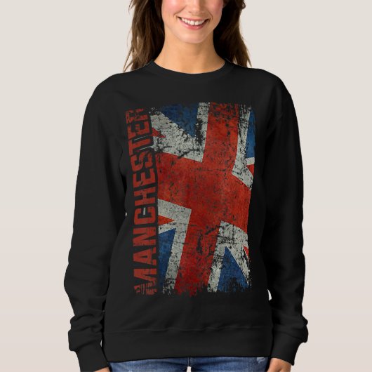 Sweatshirt Manchester Angleterre Royaume-Uni British Jack Uni (Devant)