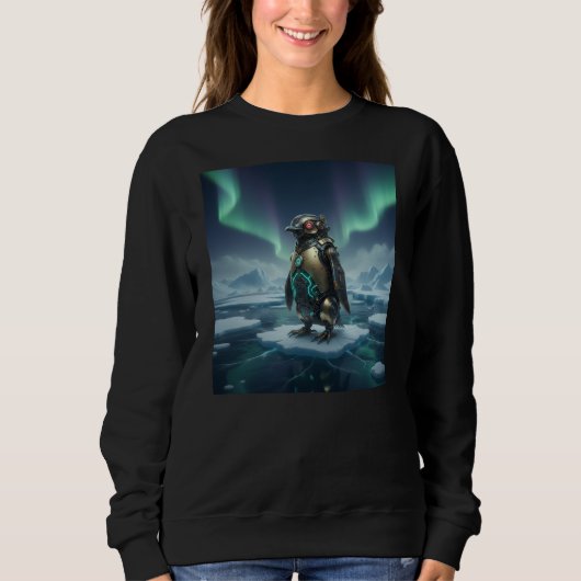 Sweatshirt Manchot Robot dans la neige antarctique (Devant)