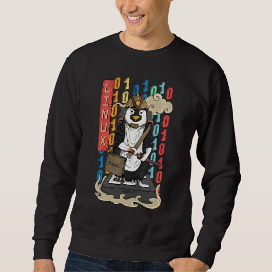 Sweatshirt Manchot samouraï Un manchot Linux (Devant)