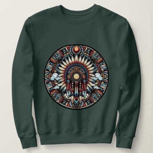 Sweatshirt Mandala amérindienne (Design devant)