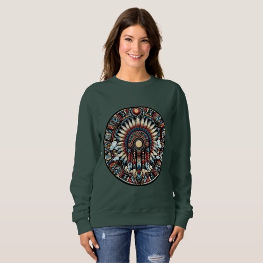 Sweatshirt Mandala amérindienne (Devant entier)