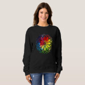 Sweatshirt Mandala aux fleurs colorées (Devant entier)