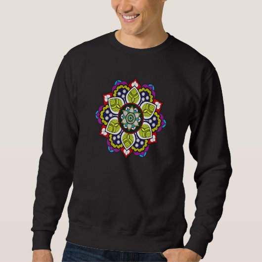 Sweatshirt Mandala de luxe avec arabesque dorée 2 (Devant)