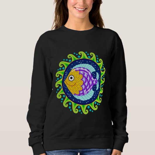 Sweatshirt Mandala de poisson (Devant)