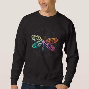 Sweatshirt Mandala Libellule Fleur de Lotus Magique Coloré Dr