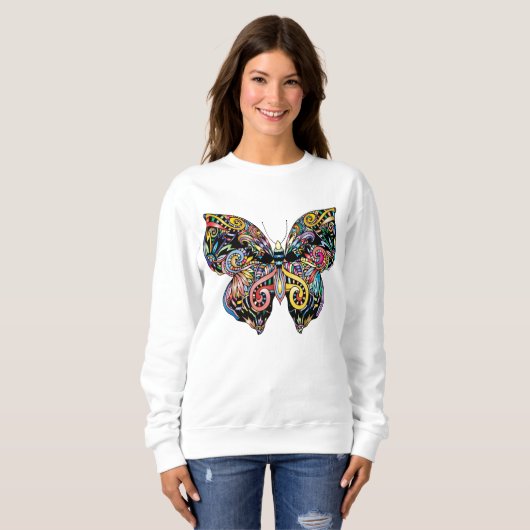 Sweatshirt Mandala papillon (Devant entier)