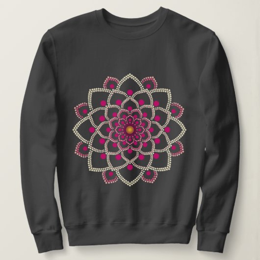 Sweatshirt Mandala rose simple (Design devant)