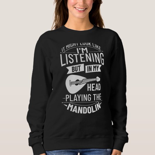 Sweatshirt Mandolin Instrument Music Player Débutant Leçon (Devant)