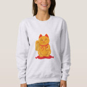 Sweatshirt Maneki Neko Chat d'or japonais, Symbole de richess (Devant)