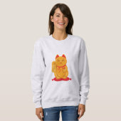 Sweatshirt Maneki Neko Chat d'or japonais, Symbole de richess (Devant entier)